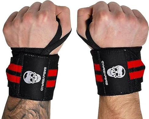 Gymreapers Muñequeras para levantamiento de pesas (grado de competencia) Soporte de muñeca de calidad profesional de 18con bucle para pulgar resistente- La mejor envoltura para levantamiento de pesas