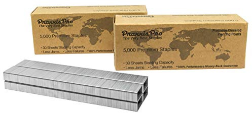 PraxxisPro Powerhouse Premium 26/6 Standard Staples - Full-Strip Chisel Pointed Bulk Staples, Compatible with Standard Staplers, Ideal for Office & Heavy Duty Use (10,000)