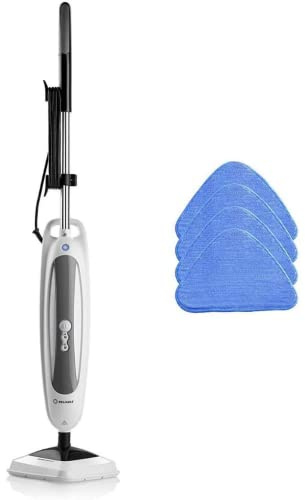 Reliable 300CU Steamboy Pro 3-in-1 Scrub and Steam floor mop with carpet glide - Electric steam scrubber, steam cleaner with 4 microfiber pads, for tile, grout, hardwood floors, 180-degree swivel head