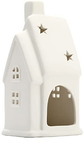 zweipappel Zweipappel Portavelas LED de cerámica para casa de luz, color blanco