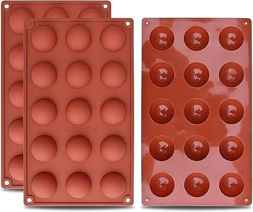 Selecto Bake silikon halvsfär form, liten, 15 hål, 3-pack, bakform för choklad, kaka, gelé, kupol mousse