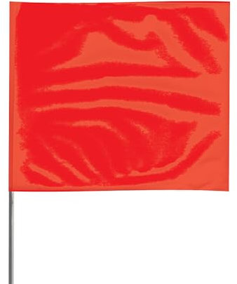 Presco 24 in. Steel Wire Staff Marking Flags [2.5 in. x 3 in. Flag]: 2 in. x 24 in. (Red) / 12-Flags