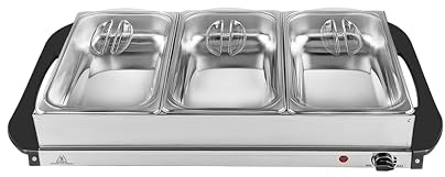 Stay Hot SH 4.1 Chauffe-Buffet 2 en 1 XXL et Plaque chauffante 200 W, Solution idéale pour Les buffets, Les fêtes et Les dîners de Famille, capacité de 7,5 l