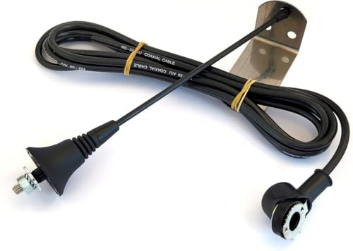 V2 ANS433 utomhusantenn – 433-868 MHz universalantenn för portdrivanordningar | Räckvidd upp till 250 m | Robust hållare i rostfritt stål | 50 ohm impedans | Inkl. 2,5 m RG-58-kabel | väderbeständig