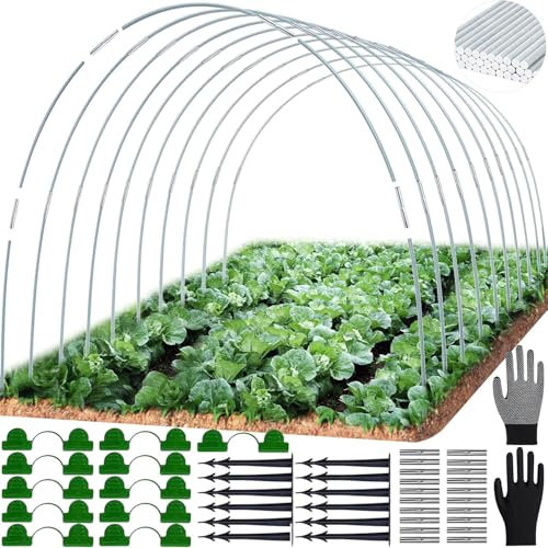 ZeiLaBang Kakadi Lot de 18 tunnels en film pour parterre surélevé, arches de tunnel surélevées, tunnels, arches de serre, pneus de serre pour plate-bande surélevée