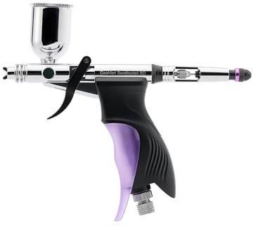 Gaahleri Airbrush Ace Series GHAC-Swallowtail Side Airbrush, Seitenzufuhr & Saugzufuhr, Side feed & siphon feed, 0.28mm & 0.5mm Düsenset mit Fan Cap, für Modellbau Farbgestaltung Kunstmalerei