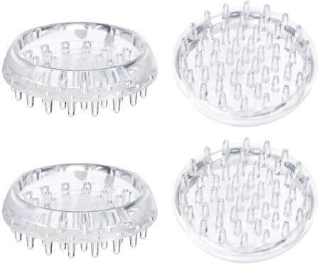 PATIKIL Round Spike Carpet Protector, 4 Pcs Plastic Furniture Caster Cups for Furniture Legs Sofas Tables Chairs Home Office Use, Clear