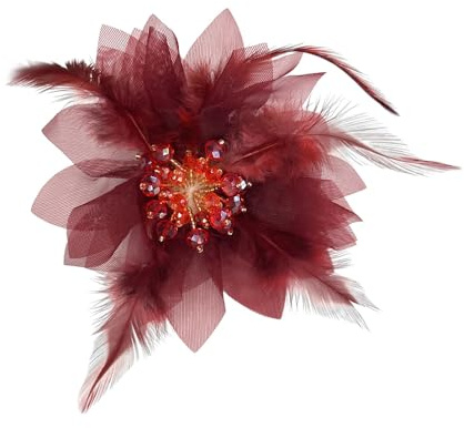 120Mm Broche Fleur Cristal Élégante Pour Femme Épinglette Organza Plumetis Pour Robe Costume Mariage Cérémonie Soirée Cocktail Accessoire Mode Tendance Style Bohème Chic Bijoux Romantique