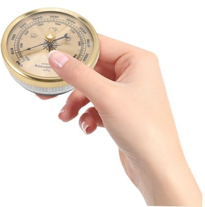 VICASKY Baromètre Aneroid à Affichage Réglable pour Usage Domestique Multi-fonctionnel Prédiction Météo Intérieur Extérieur Métal et Plastique