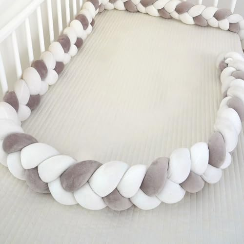 RZYW Cushion Side Protectors Thick Soft Breathable Side Protectors Bed Guard Rail Surrounds Cushions All Round Braided Pillow for Room Beds,S4,100CM