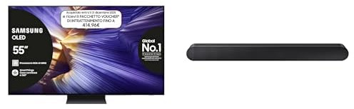 Samsung Smart TV 55'' QE55S94FAEXZT OLED 4K, NQ4 AI Gen3 Processor, 4K AI Upscaling Pro, Motion Xcelerator 144Hz, Dolby Atmos & OTS Lite, LaserSlim Design, 2025 + Soundbar HW-S50B/ZF. Q-Symphony