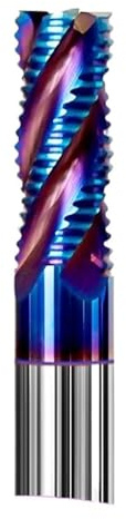 Fresadora, Fresa de desbaste helicoidal de carburo de tungsteno y acero for fresadora, 4 filos, 6, 8 y 10 mm(D5x13xD5x50L)