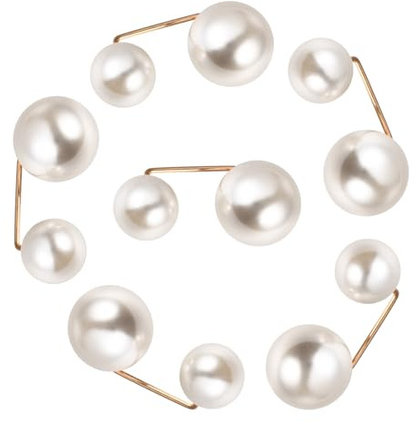 Homsfou Lot De 6 Broches En Perle Artificielle Blanches | Alliage Et Perle Artificielle, Finition Blanche, Pour Col Et Revers, Mariages Et Usage Quotidien