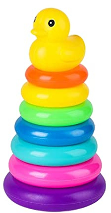 Grsrkep Stacking Rings Baby Toy Infant Building Blocks Toys Rainbow Early Learning Toy