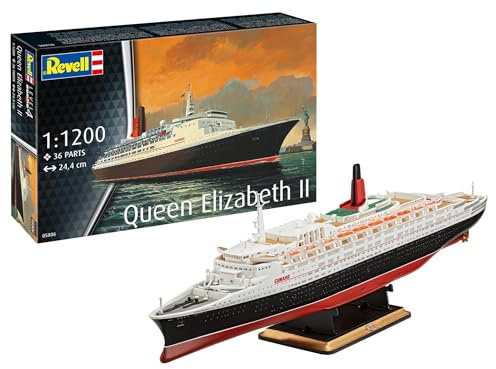 Revell 05806 Queen Elizabeth II Schiffsmodell Bausatz 1:200, Wit