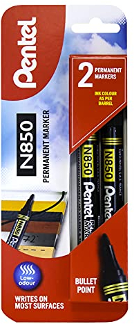 Pentel Bullet point N850 Marker, 4.2mm tip, Black ink, 1 blister card with 2 markers