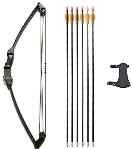 SHARROW 12lbs Kinder Pfeil und Bogen Set Kinderbogenset Outdoor Jugend Junior Recurve Bogen mit 6 Kinderpfeile Jugendpfeile Fiberglaspfeile Bogenschießen Training