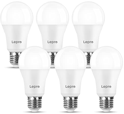 Lepro 13W E27 LED Kaltweiss, 1521 Lumen Glühbirne E27 ersetzt 100W, 6500K Kaltweiß A60 glühbirnen, 180°Abstrahlwinkel Led Birne, Nicht Dimmbar, 6 Stück