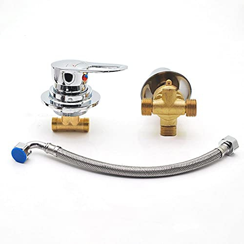 AFUDER Interruttori Per Doccia a 2/3/4/5 Vie Comando Rubinetti Camera Deviatore di uscita Due pezzi Miscelatore Cartuccia per Valvola in Ceramica Rubinetto per Acqua Calda Fredda in Ottone Cromato