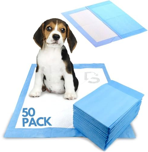 Discount Seller Large Puppy Pads 50 Packs Multi-Layered Leakproof Puppy Training Pads, Super Absorbent & Odour Locking Puppy Pads—Anti-Slip Dog Training Pads & Disposable Pee Pads for Dogs (60x60cm)