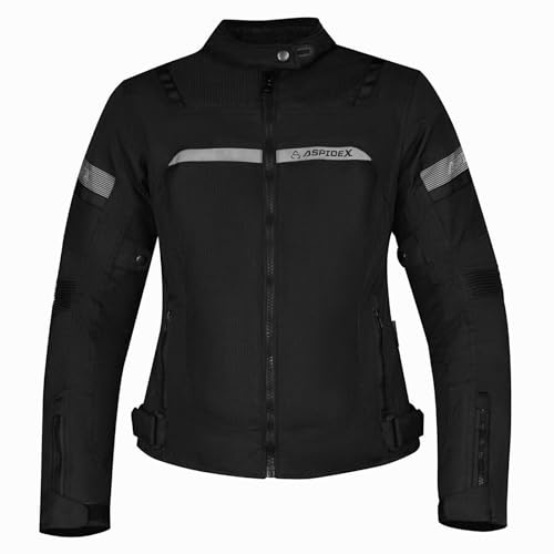 PRO FUTURE ASPIDEX GIUBBOTTO MOTO DONNA CON PROTEZIONI OMOLOGATE SUPER ESTIVA (XL, NERO)