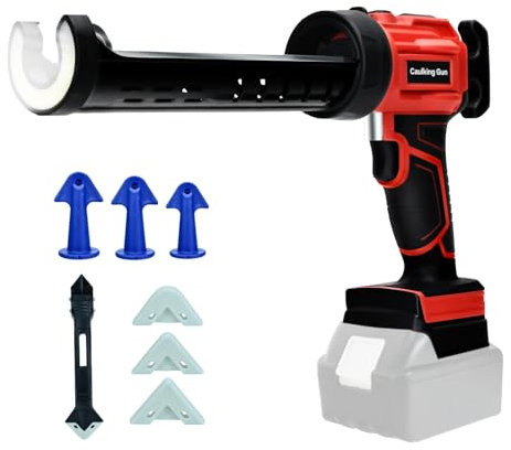 Cordless Caulking Gun for Makita 18V Battery,Electric Caulking Adhesive Guns with 450lm LED Light and 4 Adjustable Speeds，Anti-Drip,10 Oz/300ml for Kitchen,Bathroom,Window Sealing（ Not Battery）