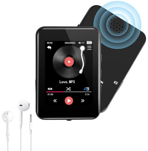 COVVY 72GB MP3 Player,Music Player with Bluetooth 5.2, 2.5 Touch Screen,Built-in HD Speaker,FM Radio,Voice Recorder,E-Book Function,Earphones Included,Support up to 64GB SD Card,Ideal for Sport