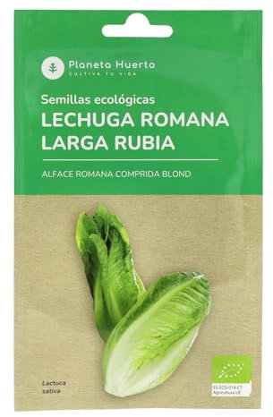 Planeta HUERTO | Semillas Ecológicas de Lechuga Romana – Cogollos Grandes y Crujientes, Ensaladas y Wraps