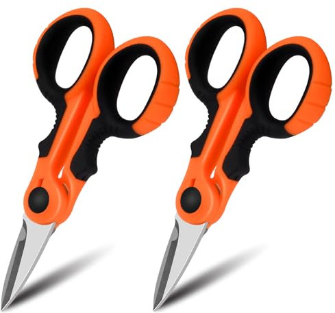 2 Stück Angelschere,Angel Schere für Salzwasser und Süßwasser,Rutschfeste Angelscheren für geflochtene Schnur,für Angelzubehör zum Spinnfischen,Multifunktionaler Schnurschneider (orange)