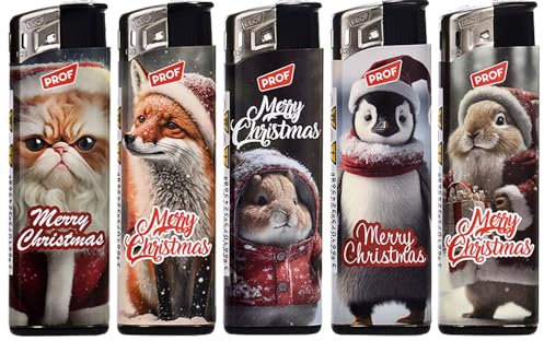 Feuerzeug Normal Sammler Santa Weihnacht Christmas mit Softflame 5 Stück im Set Softflame Feuerzeug