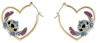 Pendientes Huggie de Corazón de Amor de Stitch