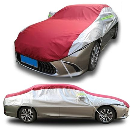 Copertura mezza auto per Hyundai Tucson 2005-2023 2024,Telo copriauto tutte stagioni impermeabile traspirante anti-neve antivento anti-sole Copertura parabrezza auto con strisce riflettenti