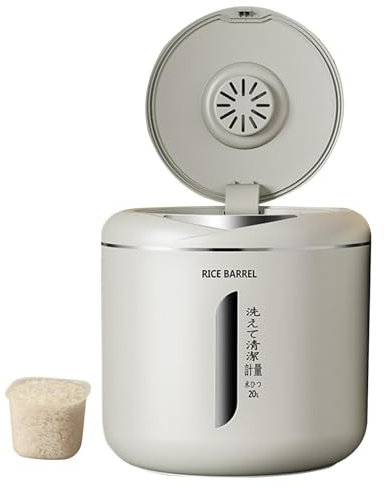 Reis-Aufbewahrungsbehälter, praktischer Spender, feuchtigkeitsbeständiges Design, stabiles Polypropylen in Lebensmittelqualität, tragbares Fass mit großer Kapazität, perfekt für Müsli, Mehl