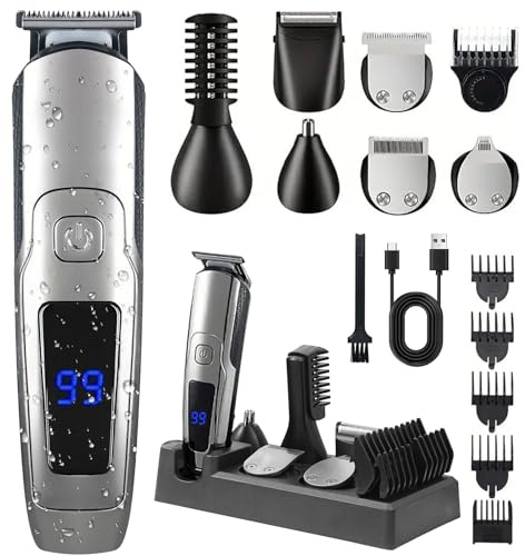 ritarga Beard Trimmer for Men, 20 Length Settings, Waterproof Electric Razor for Men with A Razor Stand, Hair Trimmer, Nose Hair Trimmer, Cordless Hair Clippers, All-in-One Grooming Kit