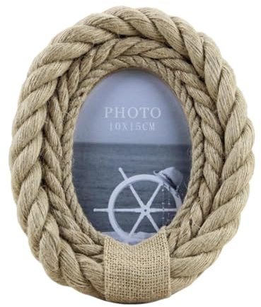 rockible Fotos Cuerda, Soporte Fotos Madera, Regalos Recuerdo para Sala Estar, Oval 6inch
