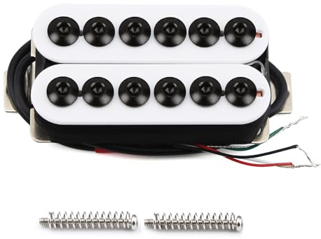 FLEOR Keramisk magnet 12 st justerbar sexkantig hög effekt Humbucker Neck Pickup 7-8K för elgitarr, vit