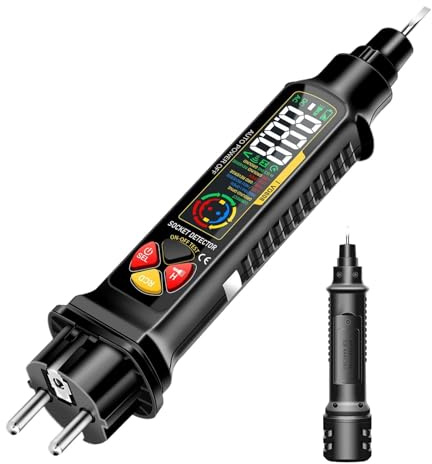 Analizzatore Di Circuiti | Controllore Di Presa Intelligente Con Display LED E Luce,Tracciatore di Circuiti Elettrici 2-300V,Per Impianti Elettrici Domestici Camper Roulotte E Automobili