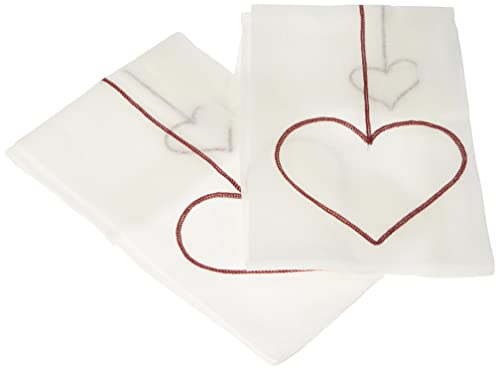 Linder 0169/06/64504/415/45 Cornély - Coppia di Tende, 45 x 90 cm, Colore Bianco/Rosso