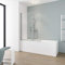 Schulte parete per vasca da bagno l.104 x a.130 cm, alu-naturale, 2 ante (64+40) pieghevoli, vetro parete girevole 180° contro la parete, vetro di sicurezza 3 mm trasparente, guarnizione inclusa