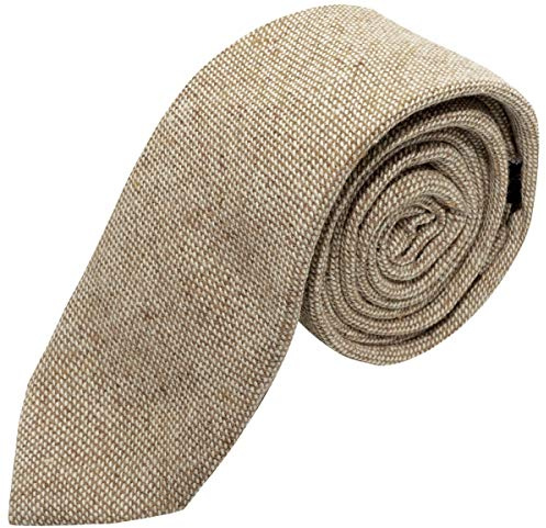 King & Priory Highland Weave Stonewashed Light Brown Tie