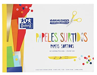 OXFORD MANUALIDADES Bloc Encolado Papeles Surtidos A4+ Tapa Blanda 42 Hojas