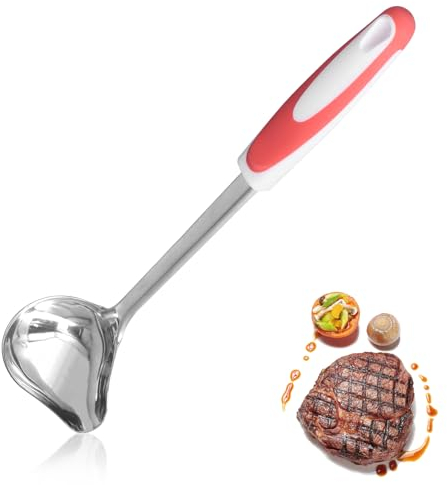 Intingoli Beccuccio Versatore Cucchiaio, Mestolo per Salsa in Acciaio Inossidabile 12,01 x 3,35 pollici per salse ed intingoli