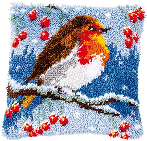 Vervaco Latch Hook Cushion Set Outlined, Cotton Acrylic, Multicoloured, 40x40cm