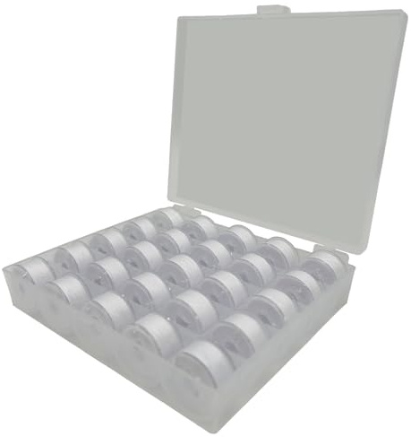 Lot de 25 bobines de fil à coudre blanches pré-enroulées, accessoires de couture pour machine à coudre Singer, comme Brother…