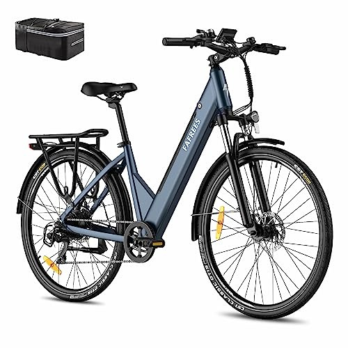 Fafrees Bicicletta elettrica F28 PRO, bici elettrica urbana da 27,5, motore da 250 W, batteria rimovibile da 14,5 Ah/522 Wh, ebike da donna e uomo (Blu)