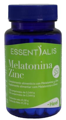 Essentialis Melatonina Zinc-Acción sinérgica gracias al Zinc que favorece el metabolismo de la melatonina y potencia su acción-Para 120 días de descanso reparador-Comprimidos veganos-Rápida absorción