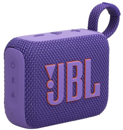JBL Go 4 - Ultra-Portable, Waterproof and Dustproof Bluetooth Speaker, Big JBL Pro Sound with Punchy bass, 7-Hour Built-in Battery, Made in Part with Recycled Materials (Purple)