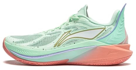 Li-Ning Sonic Series CJ McCollum - Scarpe da Basket Professionali da Uomo, Foderate, con Imbottitura in Morbido TPU, Scarpe Sportive indossabili per Uomo, Ciano, 41 2/3 EU