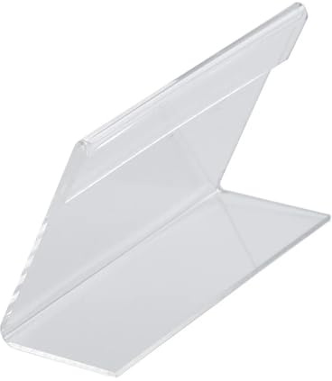 Hohota 40 mini espositori in acrilico per targhette, targhette, etichette, supporti per la casa, in acrilico trasparente (4 x 6 cm)