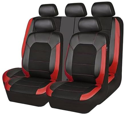 Car Cover Seats Full Set For KIA NIRO/NIRO EV/NIRO Hybrid 2022 2023 2024 2025 2026, Leather Front And Rear Car Seat Cover Sets Seat Protectors Accessories,C/Black Red